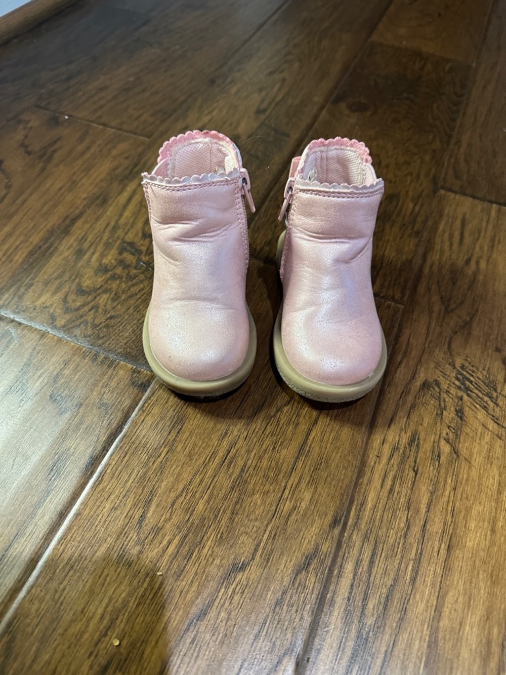 Nicole Miller Light Pink Girls Zip Booties